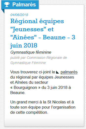 Article d'actualité - Palmarès