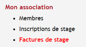 Accès aux factures acquittées de stages