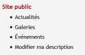 Gestion du site public