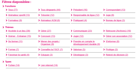 Filtrage des recherches